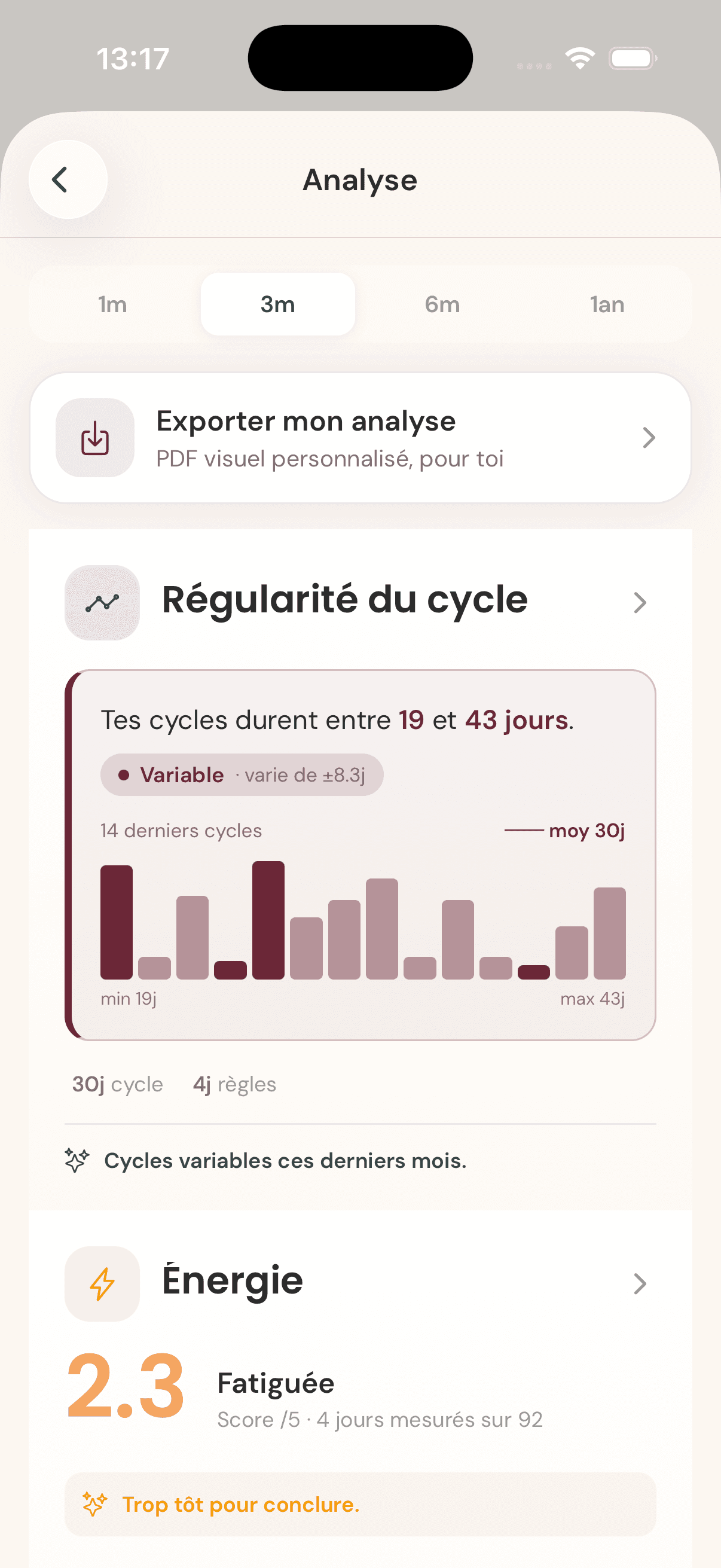 Écran Lovae · analyses · vue 2