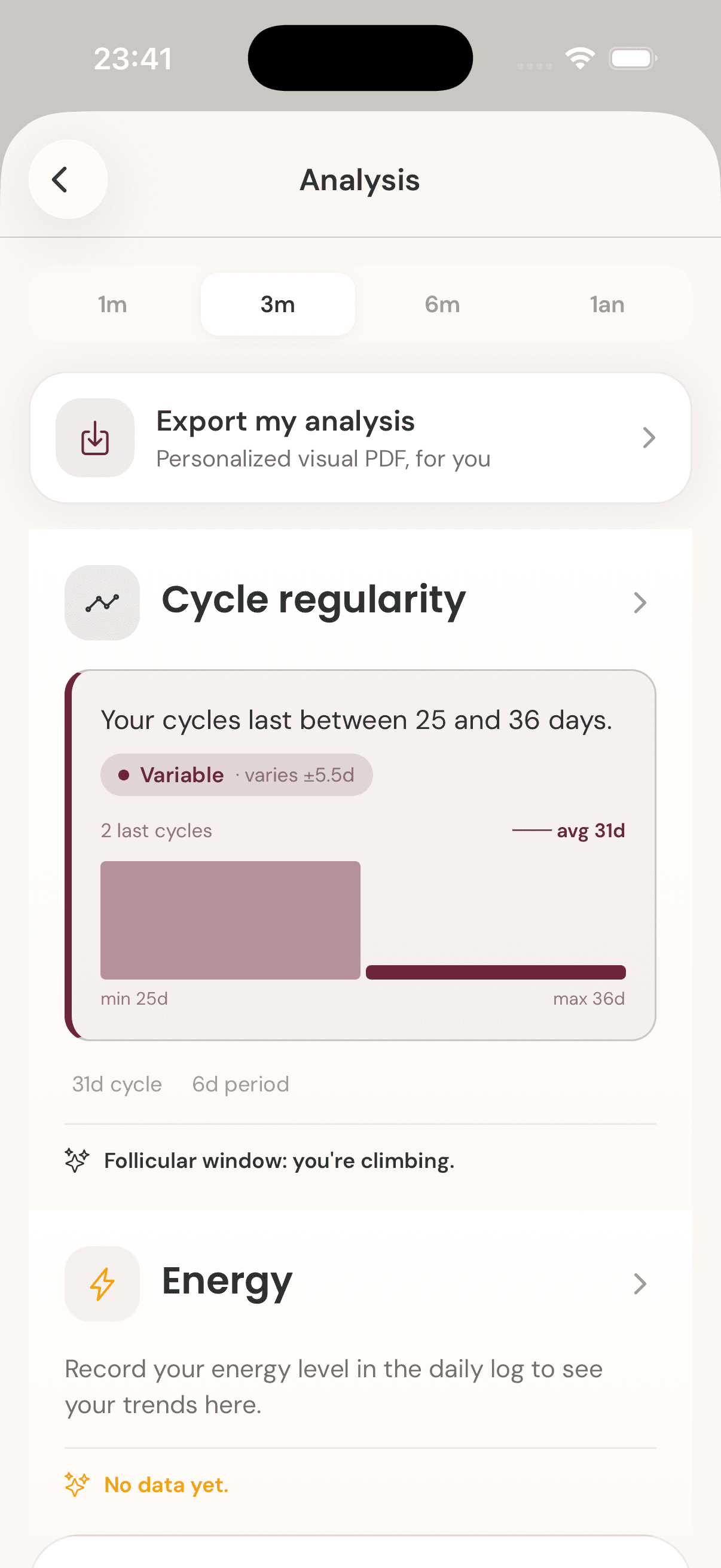 Lovae screen · PDF export