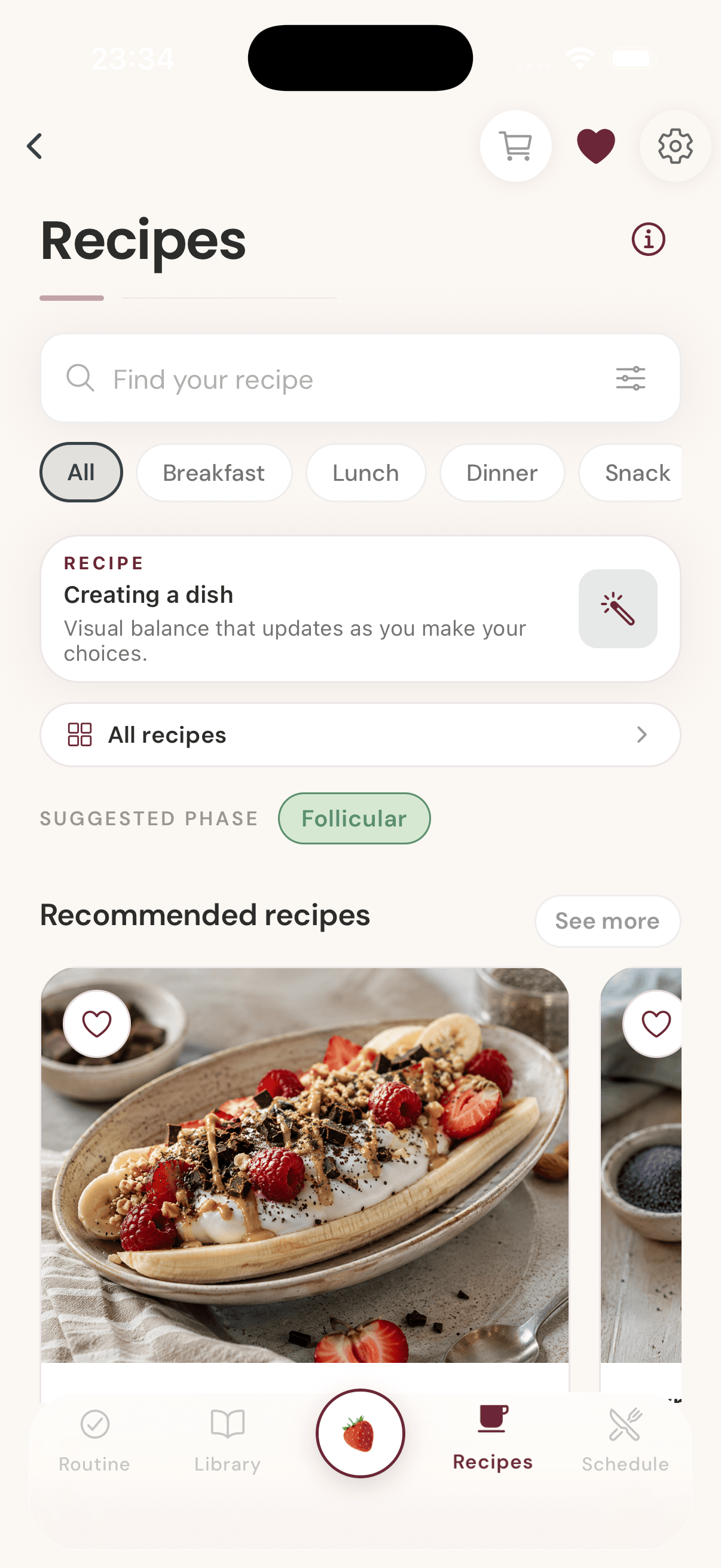 Lovae screen · recipes