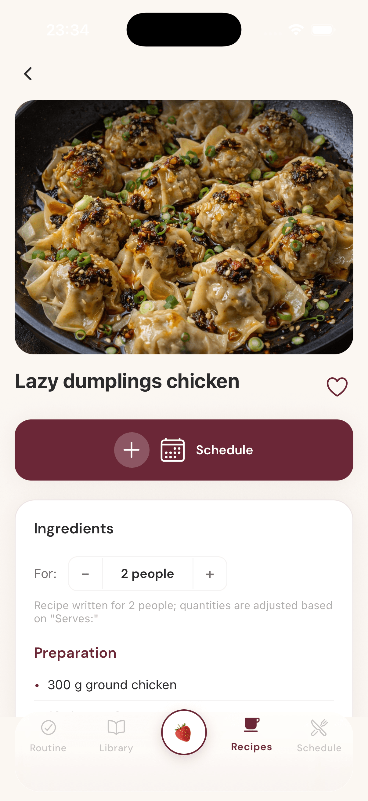 Lovae screen · recipes · view 2