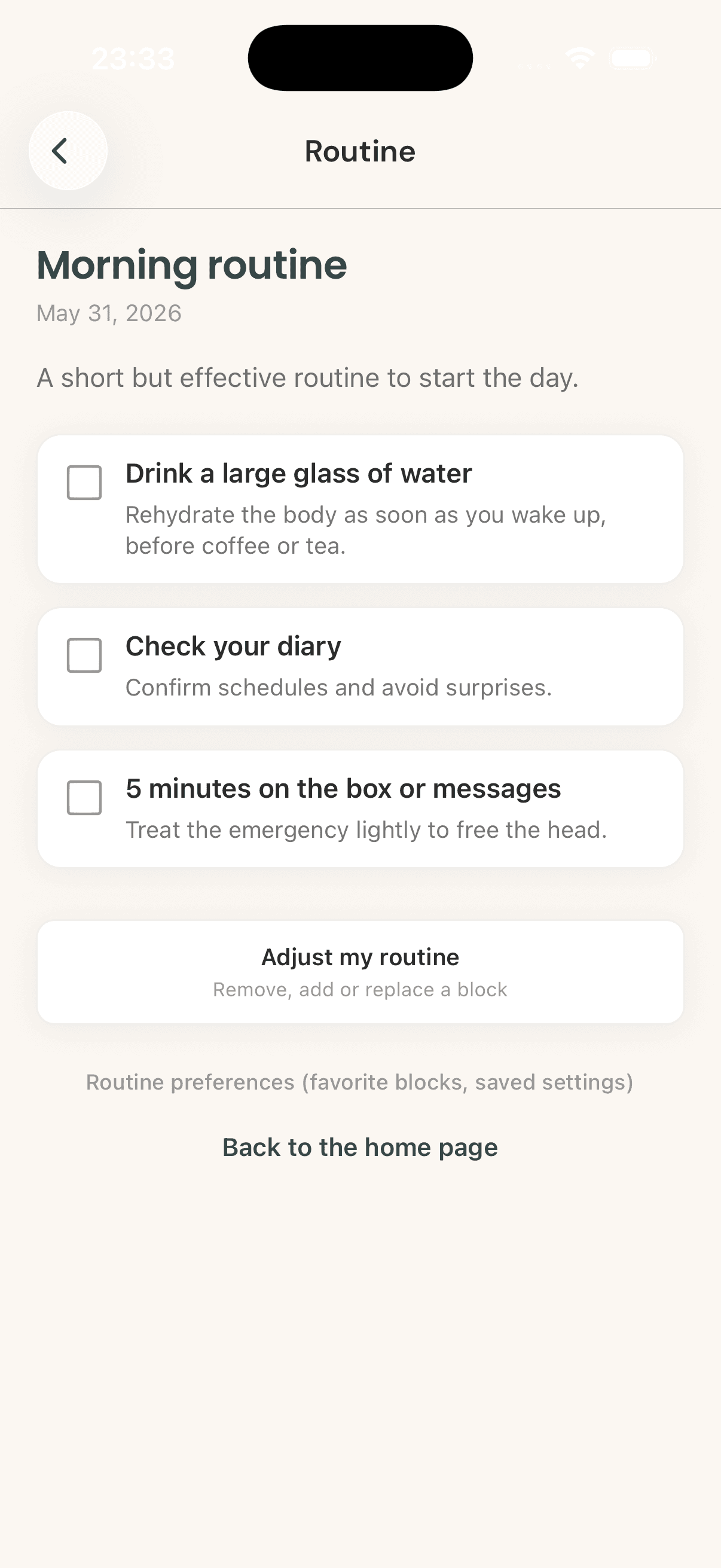 Lovae screen · routines