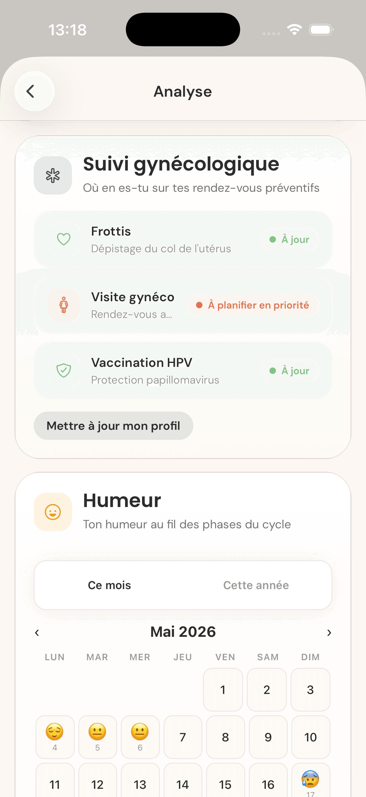Écran Lovae · export PDF