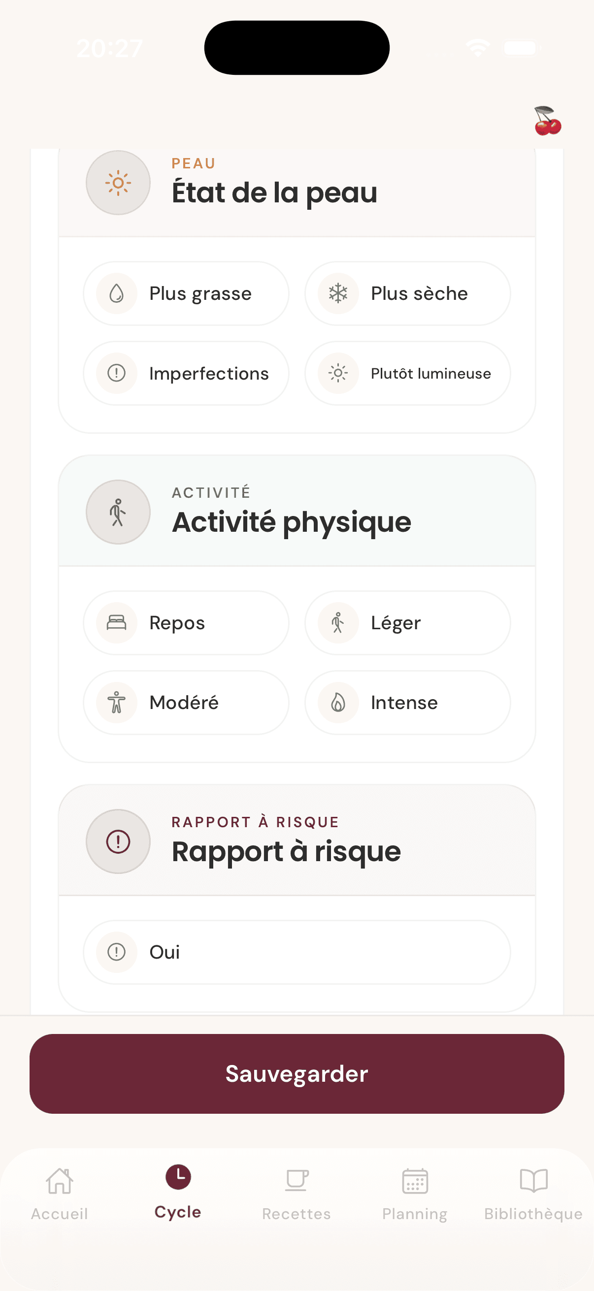 Écran Lovae · journal · vue 2