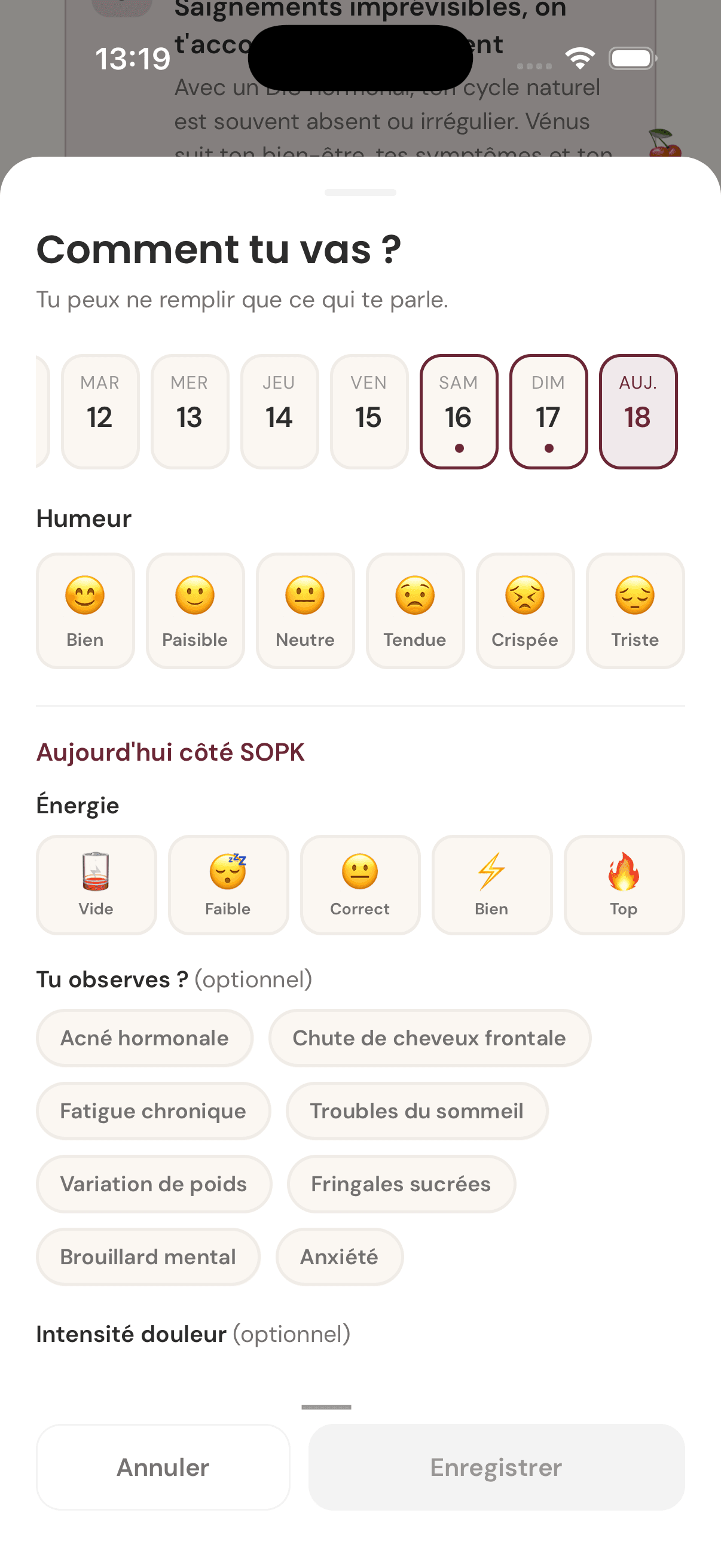Écran Lovae · parcours SMOP/endo · vue 2