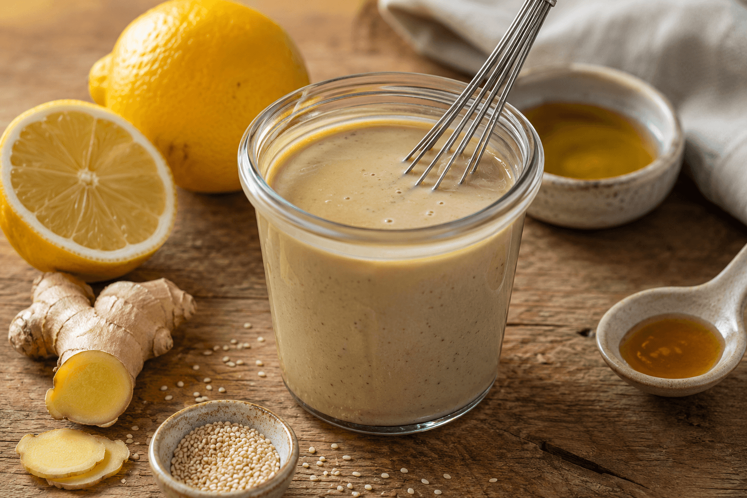 Vinaigrette tahini citron gingembre